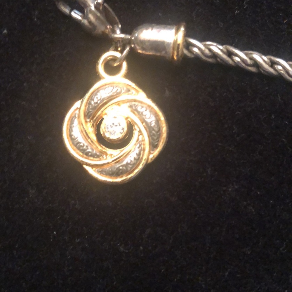 Single Gold Charm on Brighton Silver Bracelet.